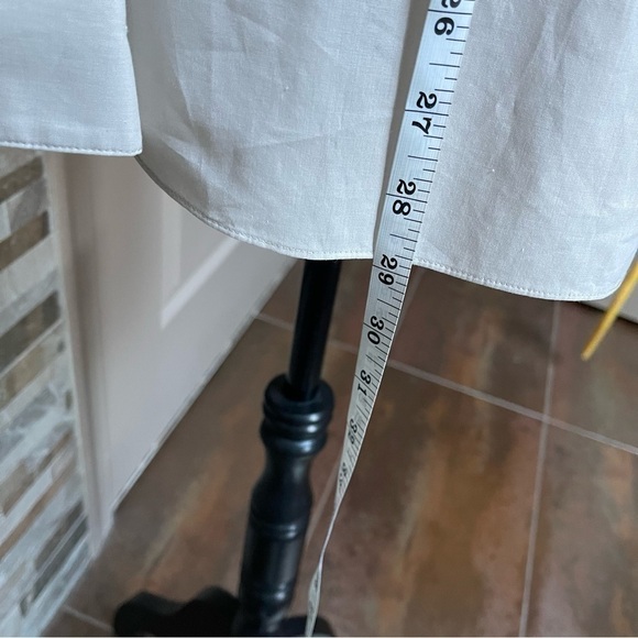 THEORY NWT Straight Cotton Button Shirt Wheat Sz L - Picture 8 of 11